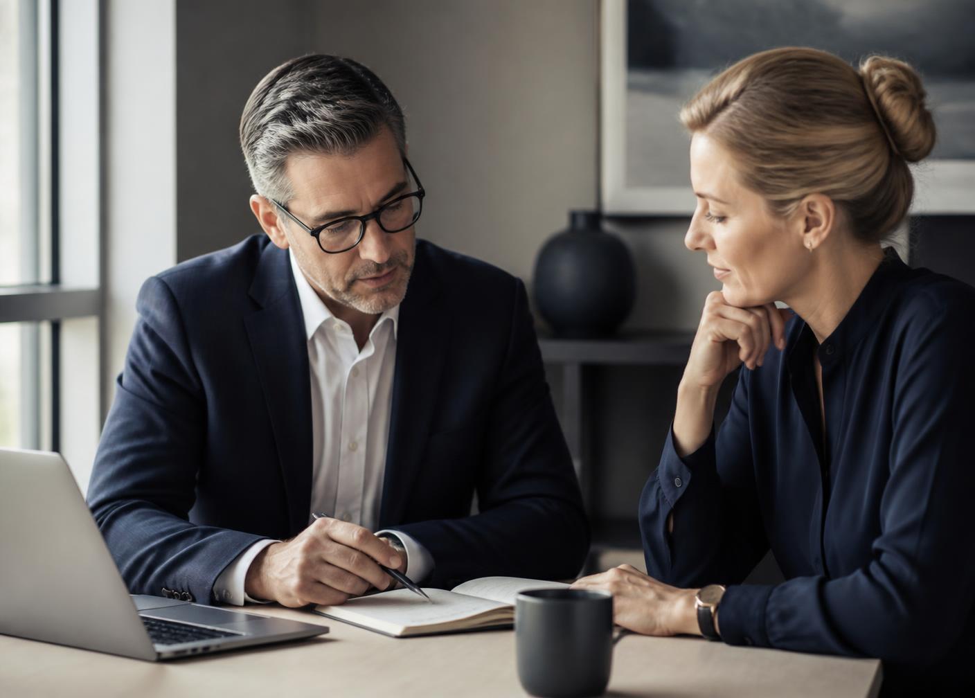 Career consultant reviewing a career strategy with a client